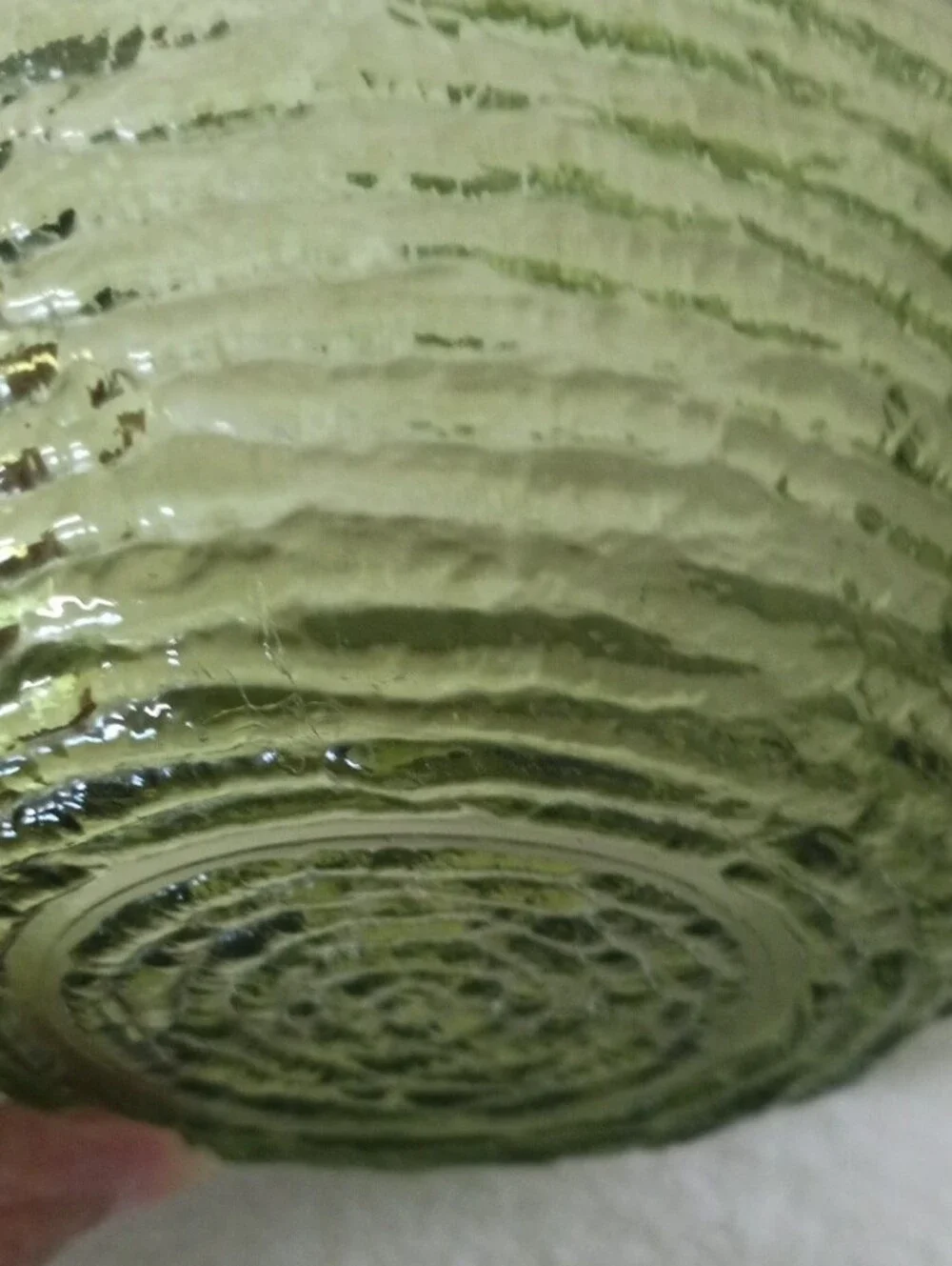 Set of 4 Green Textured Glass Bowls by